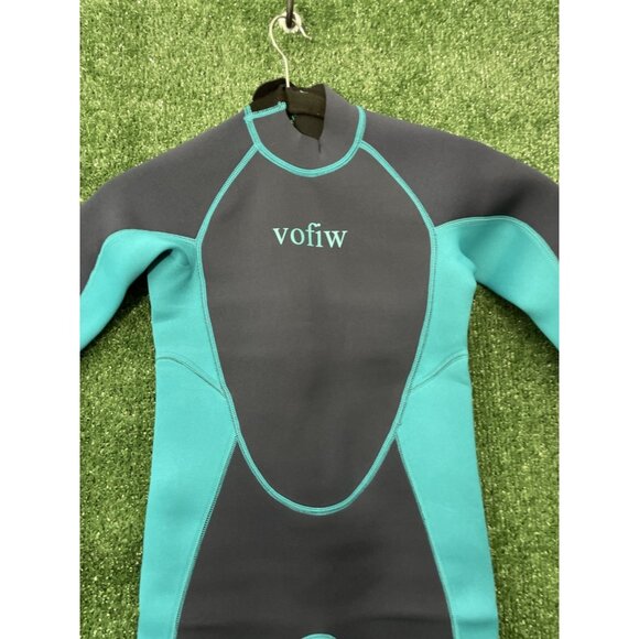 Vofiw Full Body Swimsuit Youth Kids Black Blue Zipper Back Size 10 - Picture 2 of 13